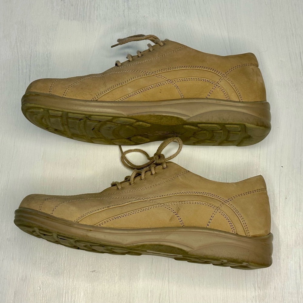 Apex Men’s Walking Shoes Size 10M Tan Leather Comfort Orthopedic Casual Lace Up - Picture 2 of 7